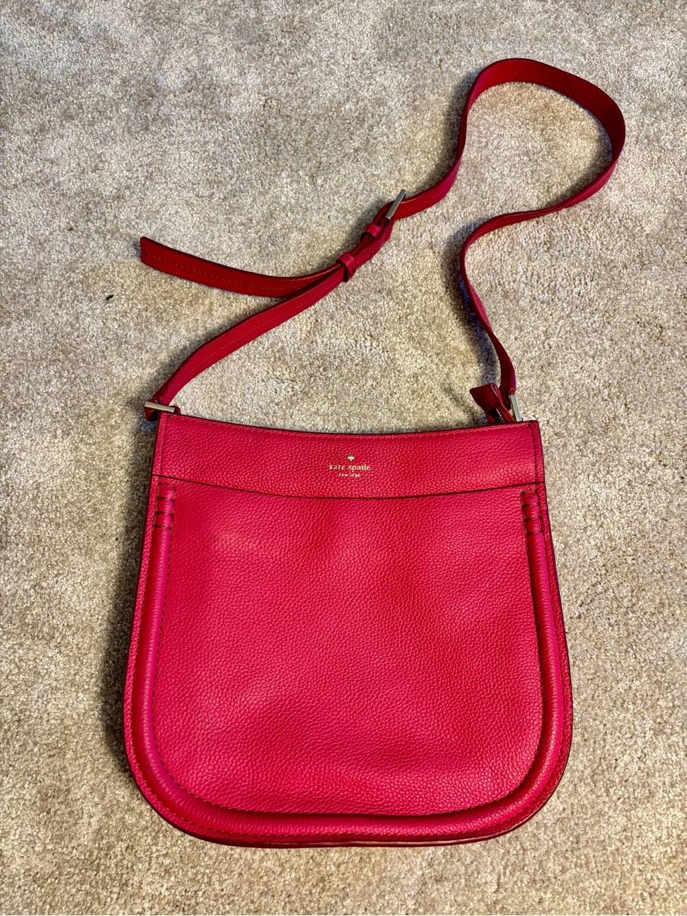 kate spade Hot Pink Pebbled Leather Crossbody Bag